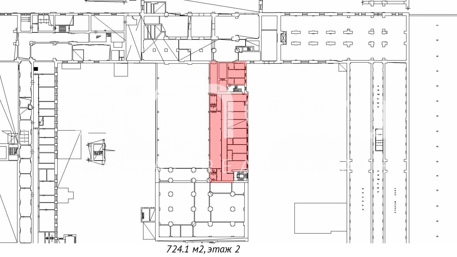 Планировка офиса 2128 м², 2 этаж, Административно-складской комплекс «Арсенал»